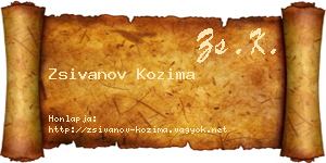Zsivanov Kozima névjegykártya